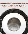 Boss Level Commercial Salad Spinner, Stainless Steel Electric Greens Dryer With Double Layer Basket, 1400 Rpm showing thickened double-layer design.