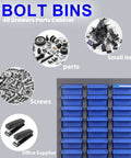 40 Drawers Parts Cabinet With Label Stickers And Bolt Nut Tool Storage shown with parts, screws, small items, and office supplies.