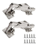 Hidden Soft Close Cabinet Hinges Crafted From Solid Nickel Plated Steel For Frameless Full Overlay Doors set with screws included