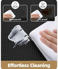 Anti Fatigue Kitchen Mat Set Of 2 Cushioned Foam Rubber Runner Mats 24 By 59 Inch And 24 By 94 Inch Waterproof Oil Proof No Slip Easy Clean close-up showing easy cleaning.