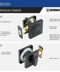 Single Cylinder Deadbolt Door Lock For Front Door With Keyed Entry Pick Resistant Security Matte Black Finish ANSI Grade 3 1 Inch Bolt Anti Saw Pin Four Way Adjustable Latch