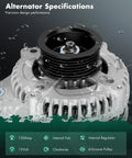 Close-up of Alternator Replacement For Acura MDX 2001 2002, Honda Odyssey 2002-2004, Pilot 2003-2004 3.5L V6, 12V 130Amp, 6-Groove