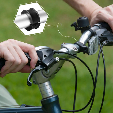 12 Pack Bike Handlebar Shim Gaskets Spacers 22.2/25.4 Mm to 31.8 Mm Non Slip Rubber Adapters in use on bicycle handlebars