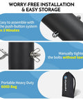 Close-up of easy setup hardware for Inground Pool Volleyball Net Set With 26 Ft Adjustable Length and heavy-duty carry bag.