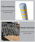 No Sweat Installation Heavy Duty Steel Safety Bollard Pour In Place Post With Vivid Reflective Strips showing fully enclosed top and selected steel pipes.