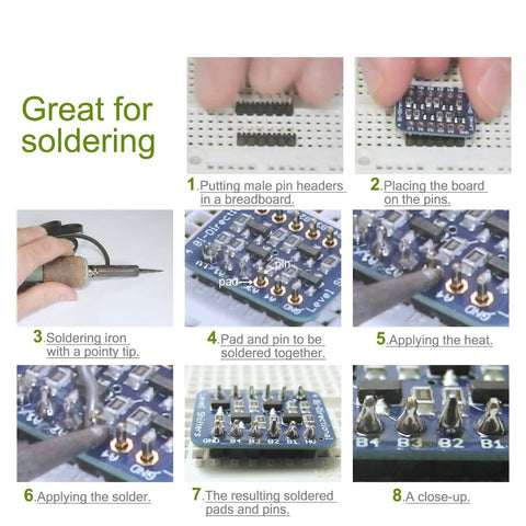 Step-by-step soldering guide using 40 Pin Pin Header Strip 10 Pieces Gold Plated 2.54mm Pitch Straight Single Row Breakaway Headers