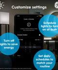 Image showcasing app-controlled scheduling for Color Changing Smart LED G25 Globe Bulbs 2 Pack 60W Equivalent RGB Mood Lighting.