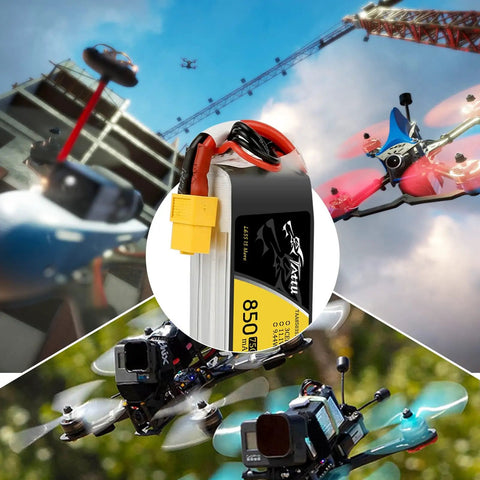 High Performance 850mAh 11.1V 75C 3S LiPo Battery Pack Set of Two With XT60 Plug for RC Cars Drones and Boats in action