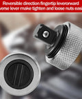 Close-up of the Compact Finger Ratchet Wrench Set With One Quarter Inch Three Eighths Inch And One Half Inch Mini Ratchets showing reversible thumb wheel mechanism for tight spaces