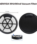 NEN110A NEN110B NEN110D Vacuum Filter Compatible With Eureka WhirlWind Bagless Canister Vacuum Cleaner, round filter dimensions shown