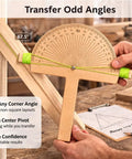 Heavy Duty Angle Finder Ruler And Protractor Tool For No Sweat Woodworking Layouts With Crisp Degree Markings And Secure Pivot Lock For Sweet Cuts On Lumber Or Trim used to measure a 67.5-degree angle.