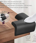 Worry Free Baby Proofing Corner Guards And 20.5 FT Furniture Bumper Strips With Squishy Foam Padding cushioning sharp furniture edges.