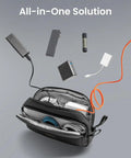 Open Water Resistant Dual Compartment Tech Pouch For Cables And Gadgets Grab And Go Cable Organizer Bag showing contents