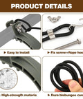 Climbing Tree Stand Accessories for Hunting, 1 Pair Stirrups with 22.8 Inch Elastic Rope, gray material detail and fix screw.