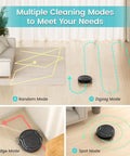 Compact Robotic Vacuum With Beast Mode Suction And Quiet Operation, 120 Minutes Run Time, Self Charging, WiFi App And Voice Control, Scheduled Cleaning, Great For Pet Hair And Hard Floors, Slim Design For Tight Spaces, M210 cleaning multiple floor modes