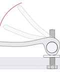 Slick Cam Action Quick Release Clamps 1-1/4 Inch Heavy Duty No Twist Lever diagram showing lever mechanism for woodshop jigs.