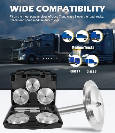 61850 Hub Seal Installer Kit Five Size Drivers For Class 7 And Class 8 Big Rigs Trailers And Some Medium Duty Vehicles
