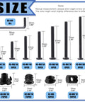 M6 Hardware Kit With 42 Hex Socket Bolts Across Seven Lengths From 20mm To 80mm, 20 Barrel Nuts, 25 Insert Nuts, Allen Key Sizing Chart