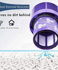 V10 Replacement Filters For Dyson Vacuum Cyclone Series 3 Pack With Cleaning Brush Compatible Filter showing strong suction