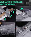 Close-up of P-51 Mustang Fighter Plane Model Kit With Display Stand One Twenty Six Scale 258 Piece Build Set for air display.