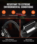 Close-up of Cat 1-1 Hydraulic Top Link for Tractors with hose and steel material, resistant to extreme conditions