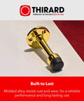 75mm Wall Mounted Door Stop With Gold Finish Alloy Rubber Tip For Wall And Door Protection Shock Absorbing No Fuss Easy Install Ideal For Home And Office Use displayed on surface