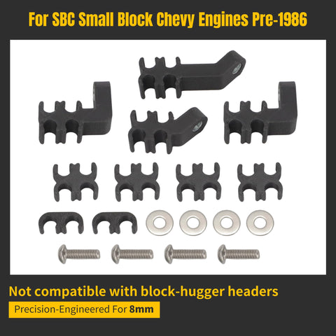 Spark Plug Wire Loom Set For SBC Small Block Chevy Pre 1986 Perimeter Bolt Valve Covers with brackets and screws