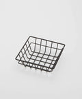 Super Tough Square Wire Grid Food Basket Built For Zero Hassle Transport, 6x2 inches, sturdy black metal serving tray.