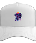 Chill Five Panel Trucker Hat For Machinist And CNC Guys Featuring Vise Gauge Square Print Cool White Mesh Back Adjustable Fit.