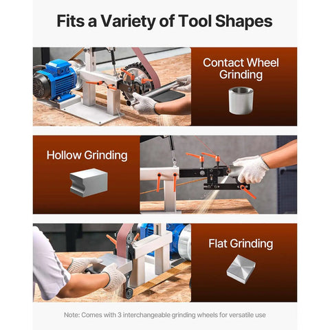 Badass 1500W Two Horsepower Belt Sander Grinder With Slick Variable Speed Dial And Versatile Three In One Setup for tool shaping.