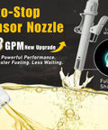 Auto Stop Fuel Transfer Pump With 3.8 GPM Cordless Pump showing auto-stop sensor nozzle and full tank shut-off feature.