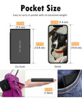 Pocket Grab N Go Precision Scale With 0.01g Accuracy, 500g Capacity, shown next to smartphone and pocket for size comparison.