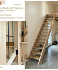 Wooden staircase with 20 Pack Heavy Duty Metal L Brackets For Wood With Screws, Black 90 Degree Corner Braces reinforcing support
