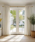 Heavy Duty Warm Gold Curtain Rods 1 Inch Diameter Brass Look With Solid Metal Finials Adjustable From 28 To 48 Inches Outdoor Ready