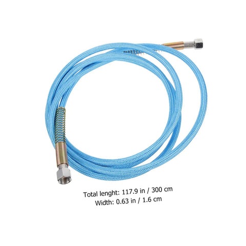 Sky-blue high temperature steam hose for ironing, flexible lightweight water line tube for steam irons, 117.9 in length.