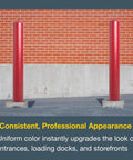 Heavy Duty Bollard Covers For Six Inch Poles With Kickass HDPE Build protecting poles from damage in a warehouse setting.