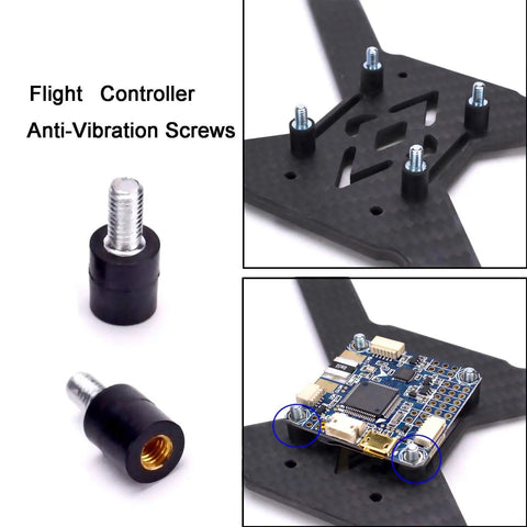 M3 Flight Controller Anti-Vibration Standoffs With Fixed Screws And Soft Mounting Hardware Rubber Washer Rings for FPV Drones