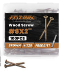 Tough As Nails 2 Inch Deck Screws Gauge 8 For Outdoor Wood Fences And Composite Boards With Quick Drive Star Tips And Heavy Duty Epoxy Armor Rust Beater To Lock Solid Through Any Weather Condition Brown 100 Piece Bundle in a pack.