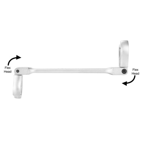 Side view of Must Have Six Piece Flex Head Flare Nut Wrench Set With 9mm 10mm 13mm 15mm 16mm 19mm Sizes Pro Grade Chrome Finish