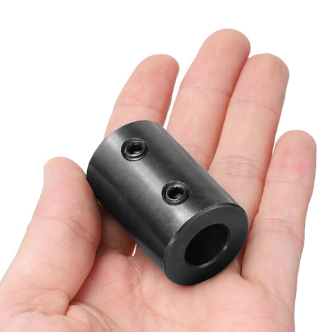 1/2 Inch Bore Shaft Coupling With 1 Inch Outside Diameter And 1-1/2 Inch Length Black Oxide Steel Rigid Coupler With Two Set Screws For Motors, Wheels, And DIY Hacks