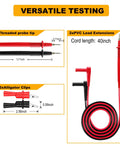 Test Lead Set 14 For Multimeters And Clamp Meters With Red And BlackThreaded Alligator Clips And 4Mm Banana Probes