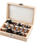 5 Piece Forstner Bit Set For Woodworking With Round Shank High Speed Carbon Steel Drill Bits For Precise Wood Holes in storage case