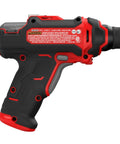 Heavy Duty Compact Cordless Screwdriver Kit With Built In Led Work Light And Magnetic Nose For No Sweat Home Repairs, side view.