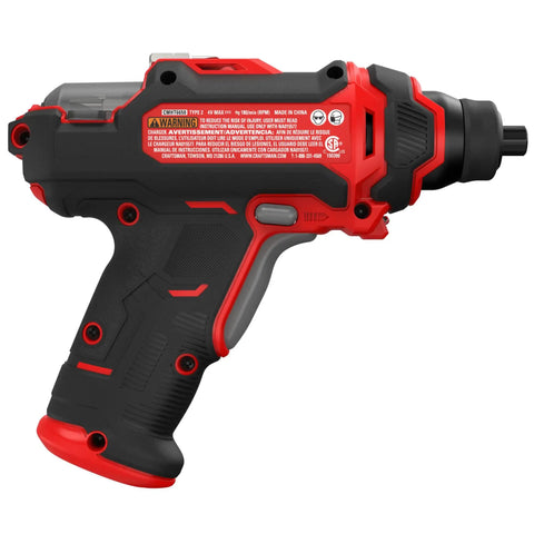 Heavy Duty Compact Cordless Screwdriver Kit With Built In Led Work Light And Magnetic Nose For No Sweat Home Repairs, side view.