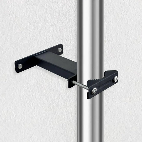 2 Pack Heavy Duty Patio Umbrella Holder Clamp For Deck Railing Mount, Adjustable Metal Umbrella Stand For Balcony And Courtyard, Built To Last, Fits 1 To 2 Inch Square Railings And 1.2 To 1.8 Inch Round Poles, Black
