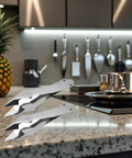 Stainless Steel Pineapple Eye Remover And Core Cutter With V Shaped Tip on a kitchen counter