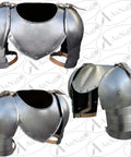 Medieval Shoulder Pauldron Set With Iron Gorget And Spaulders For LARP Ren Faire SCA Knight Armor Cosplay Beefy Adjustable