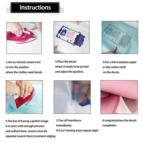 Step-by-step guide for using Quilting Heat Transfer Stickers Four Piece Set For DIYers T Shirts Hoodies Jackets Washable Iron On Decals