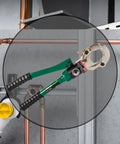 Copper Pipe Fitting Crimping Tool Built Tough Workhorse With 1/2 Inch 3/4 Inch And 1 Inch Jaw Rotatable Head Aluminum Alloy Body Portable Compatible With Viega ProPress Elkhart Conex Fittings in action.