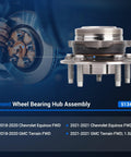 Rear Wheel Bearing And Hub Assembly For 2018 To 2021 Chevy Equinox And GMC Terrain FWD 5 Lug With ABS Direct Fit Replacement Bolt